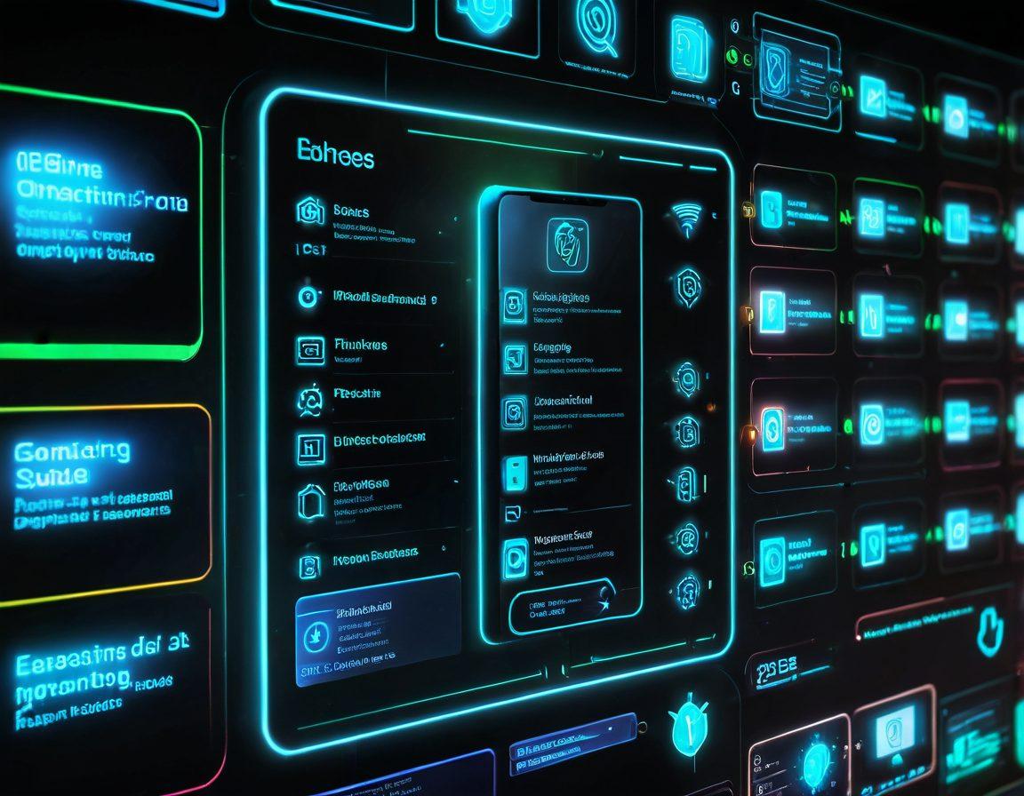 A sleek digital interface showing interconnected address books with vibrant icons for contacts, emails, and social media handles. Highlight cutting-edge tools with holographic effects and a dynamic network of glowing nodes. cyberpunk theme. vibrant colors. 3D.
